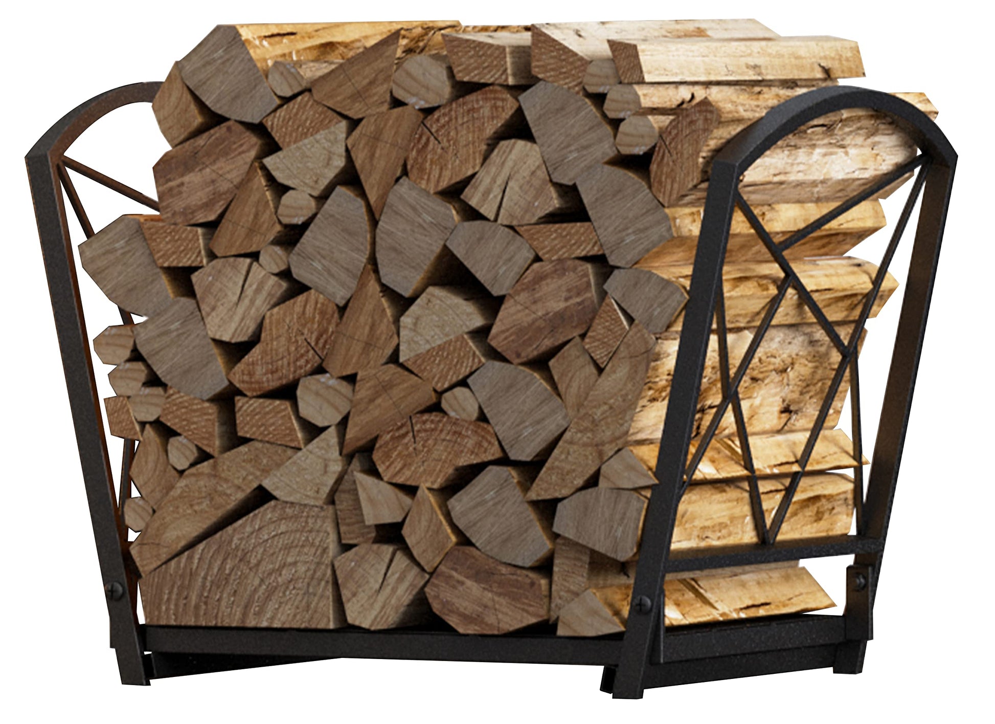 Fire Beauty Firewood Log Rack, Iron Wood Lumber Storage Holder for Fireplace, Heavy Duty Log Storage Bin for Firepit Stove Accessories - WoodArtSupply