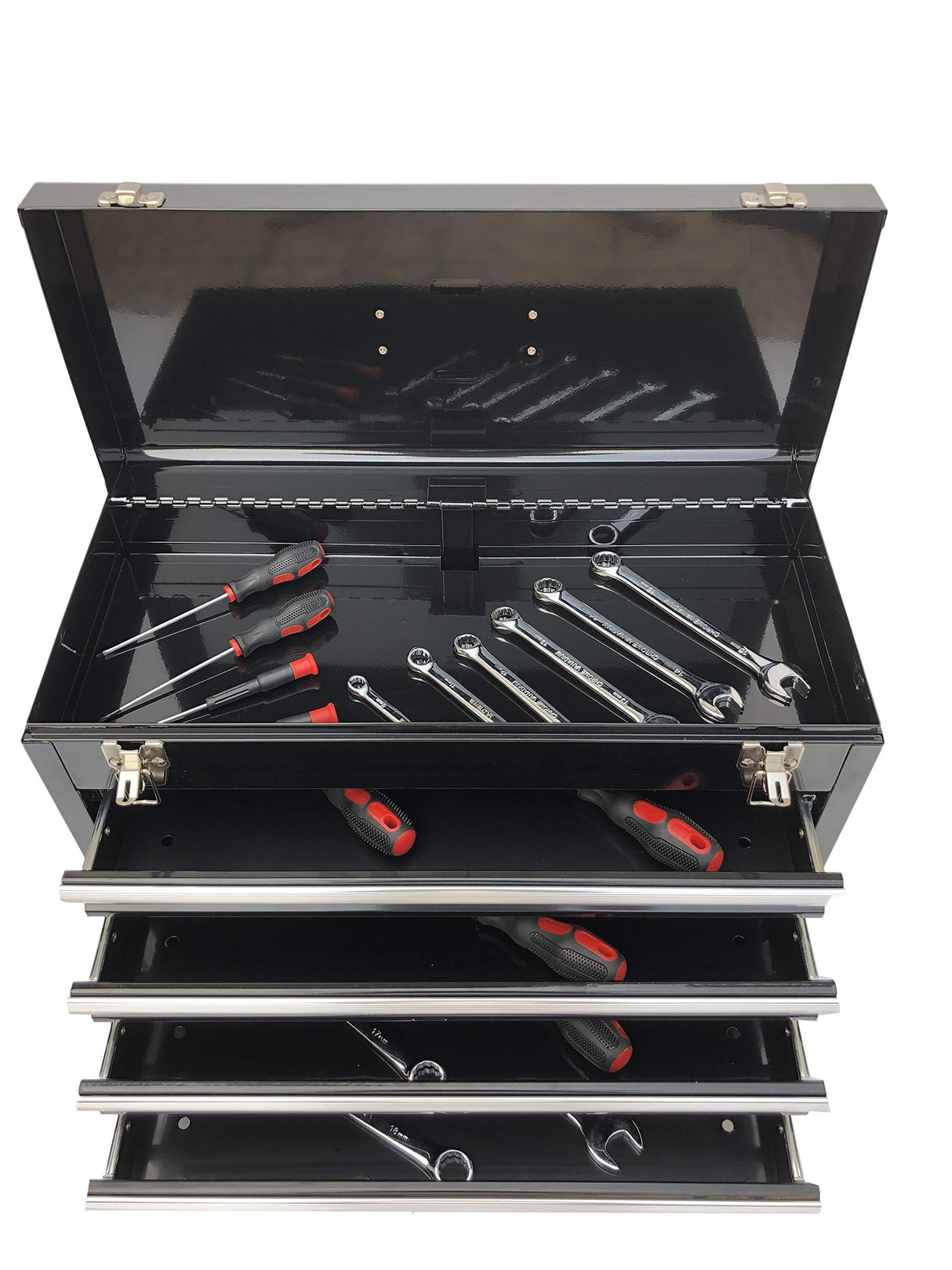 Workington Portable Metal Tool Chest with 4 Drawers, 20" 4-Drawer Tool Chest Cabinet with Ball Bearing Drawer Slides, Steel Tool Storage Box Workington