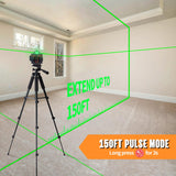 16 Lines Laser Level Tool 4x360 Self Leveling Green Lazer Line Level, 4D Green Cross Line Leveler Tool Laser for Picture Hanging, with Cloth bag and Segroptera