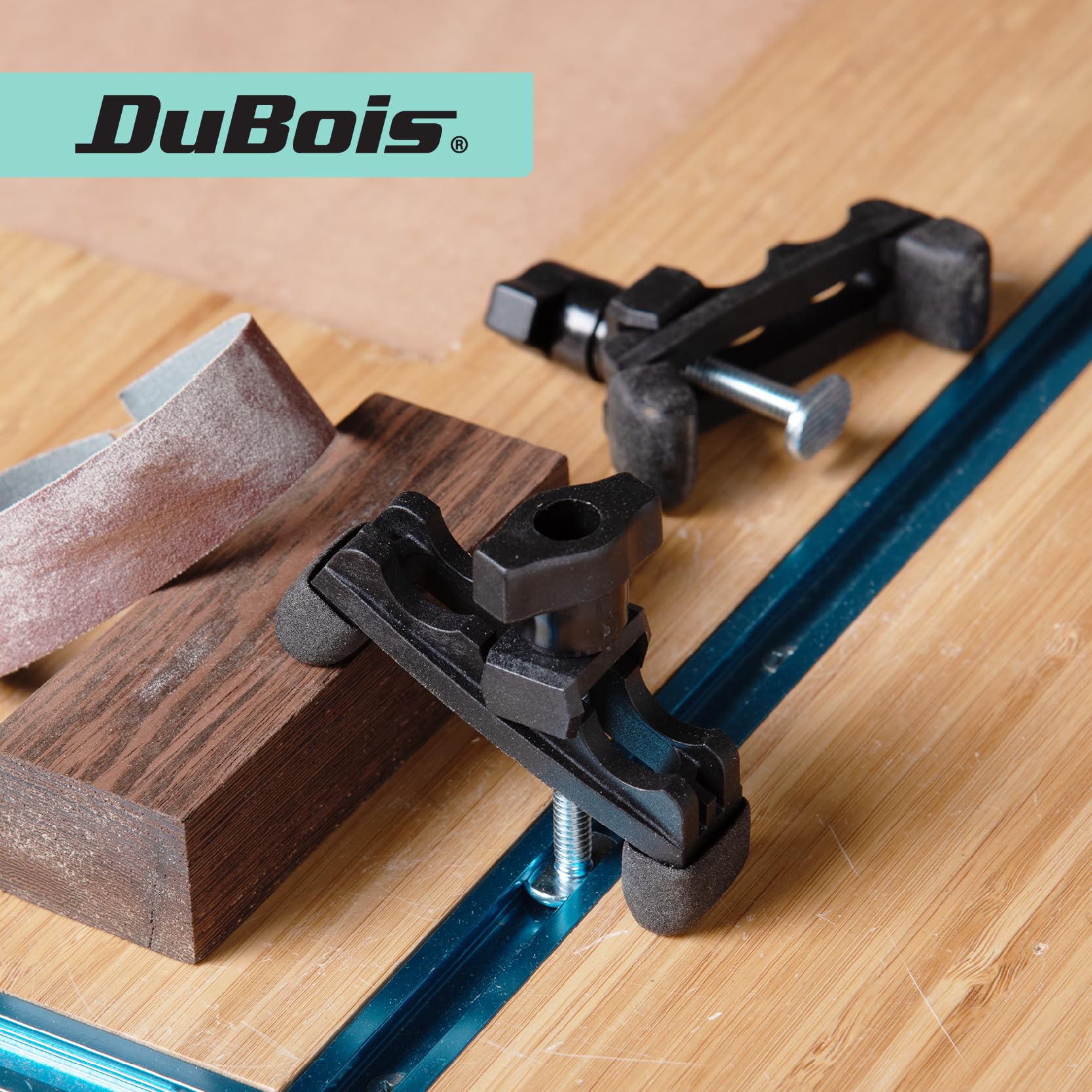 DuBois 51051 T Track Mini Hold Down Clamps Woodworking Series, Multi-Position Plastic Clamps Bit and Blade Safe CNC Router Clamp, 2 PK - WoodArtSupply