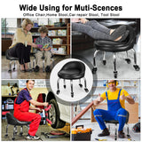 FLOLXNB Low Height Rolling Stool with Back, Low Height Rolling Chair, Low Stool with Wheels for Garage Shop Home Office,L FLOLXNB