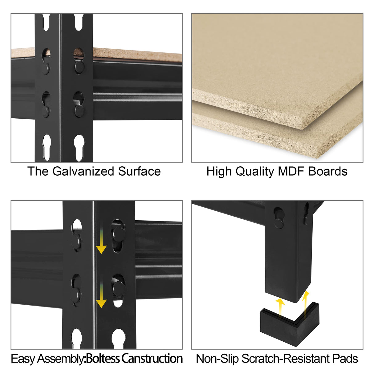 PrimeZone 32" W x 16" D x 63" H Storage Shelves - 5 Tier Adjustable Garage Storage Shelving, Heavy Duty Metal Storage Utility Rack Shelf Unit for PrimeZone