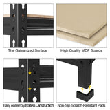 PrimeZone 32" W x 16" D x 63" H Storage Shelves - 5 Tier Adjustable Garage Storage Shelving, Heavy Duty Metal Storage Utility Rack Shelf Unit for PrimeZone