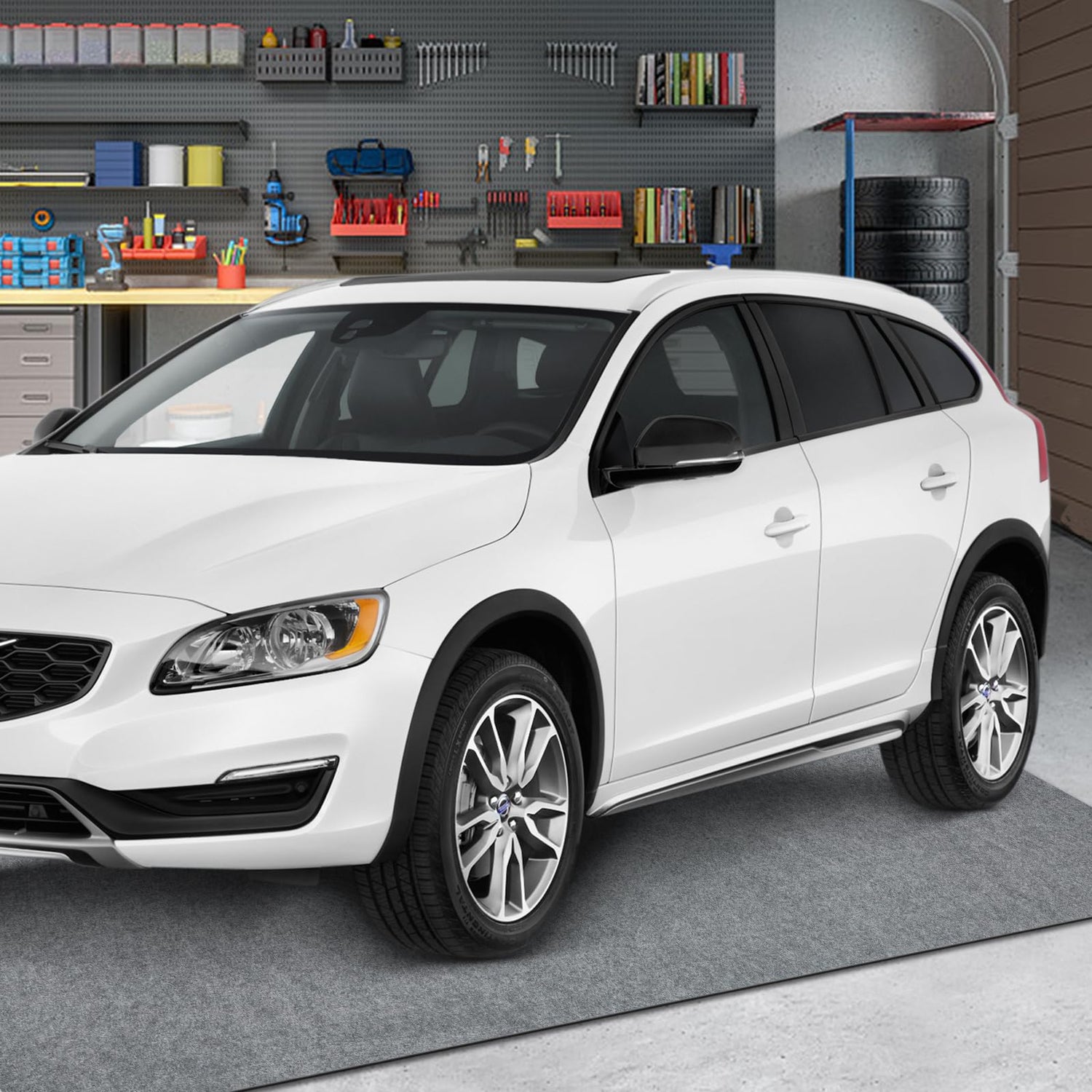 YIMGO Large 8.5 x 6.6 Ft - Golf Car Parking Mat for Garage Floor Pad, Absorbent Oil Mat - Protects Floor from Spills, Drips, Splashes and Stains, YIMGO