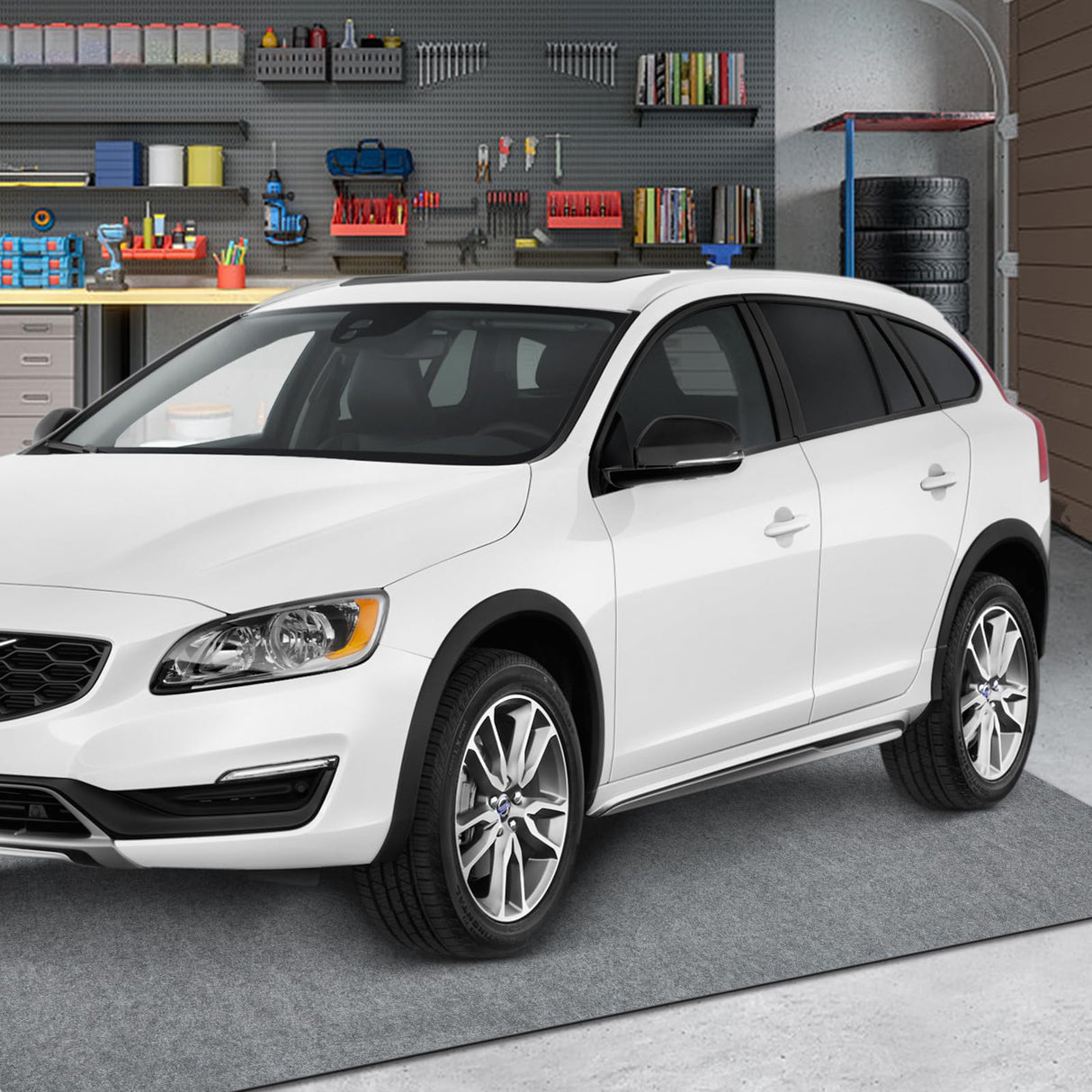 YIMGO Large 8.5 x 6.6 Ft - Golf Car Parking Mat for Garage Floor Pad, Absorbent Oil Mat - Protects Floor from Spills, Drips, Splashes and Stains, YIMGO