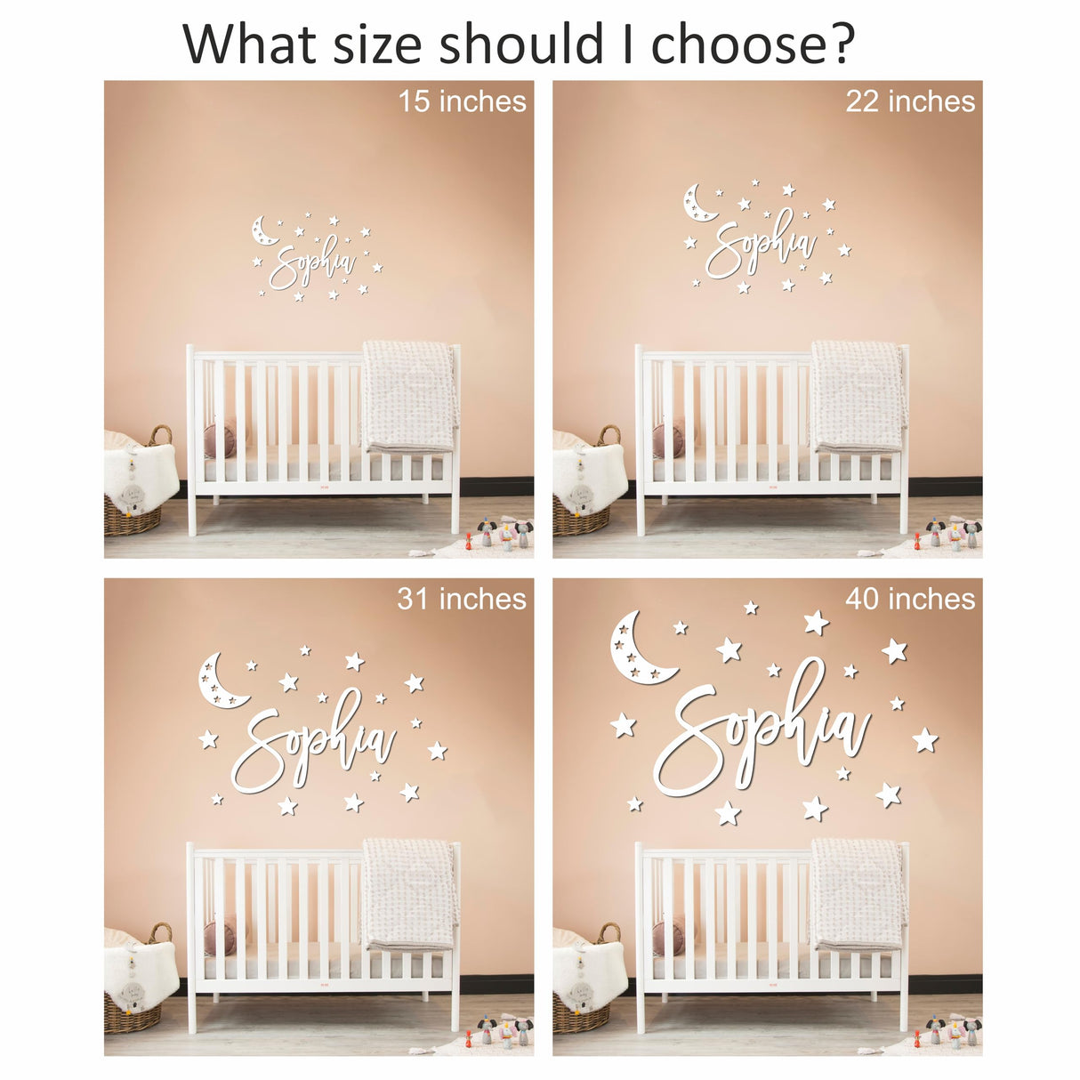 Personalized Custom Wood Name Sign with Stars Wooden Wall Stickers Nursery Name Sign, Personalized Baby Gifts Nursery Wall Decor Wooden Letters for Generic