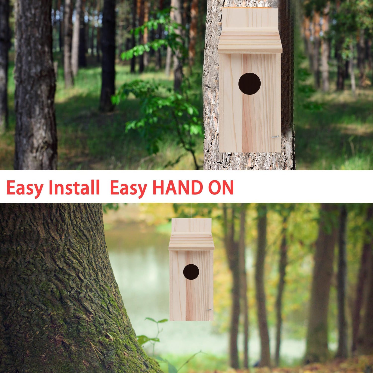 OceeK Hummingbird Houses Cedar Blue Bird Box House Bird House Wooden Bird House Cedar Wren House Hummingbird Houses Wood Bird Houses for Outside OceeK