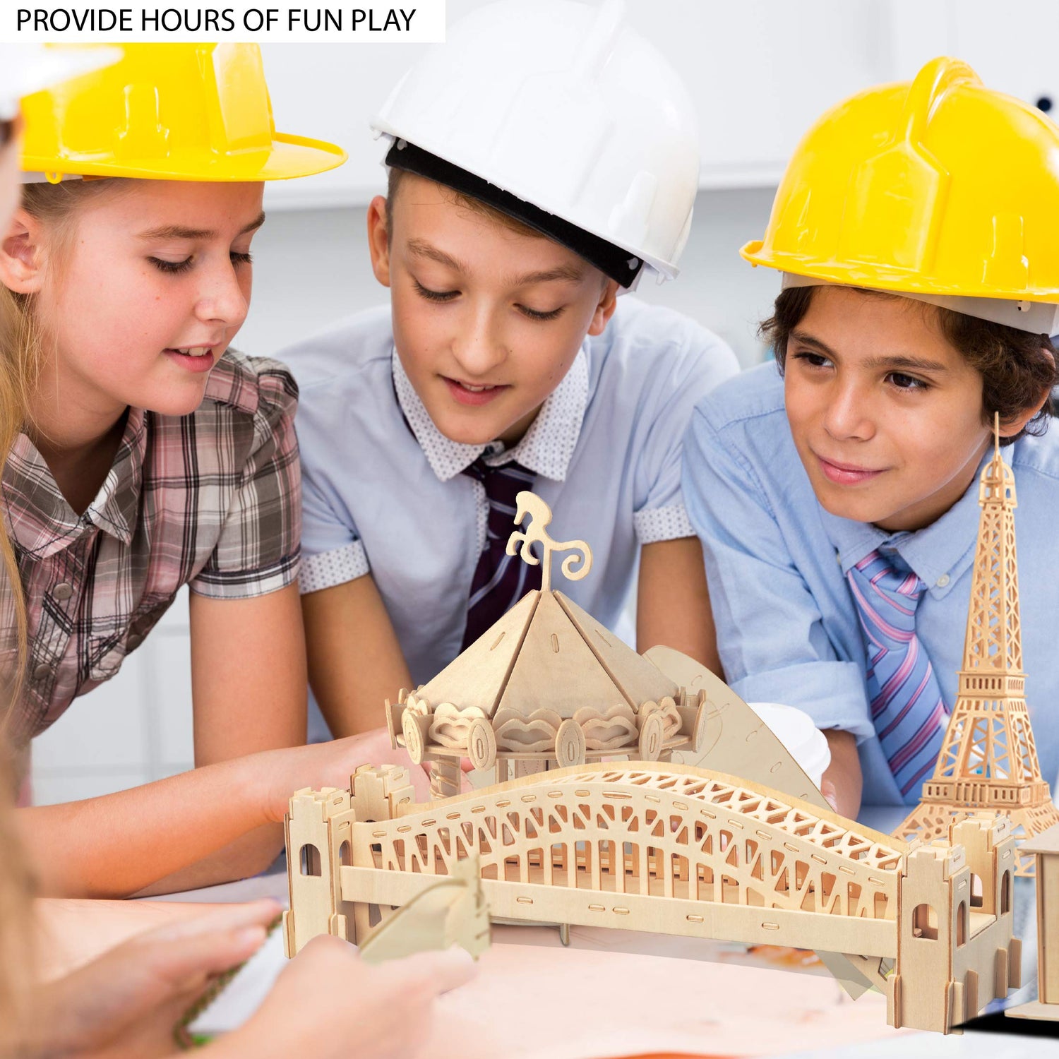 Puzzled 3D Puzzle Sydney Bridge Wood Craft Construction Model Kit, Fun and Educational DIY Wooden Toy Assemble Model Unfinished Crafting Hobby Puzzle Puzzled