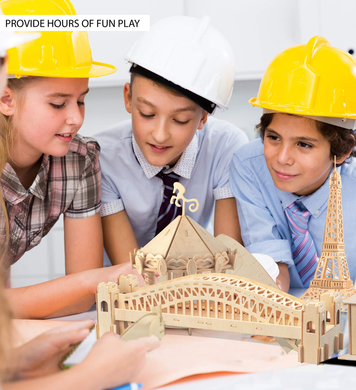 Puzzled 3D Puzzle Sydney Bridge Wood Craft Construction Model Kit, Fun and Educational DIY Wooden Toy Assemble Model Unfinished Crafting Hobby Puzzle Puzzled