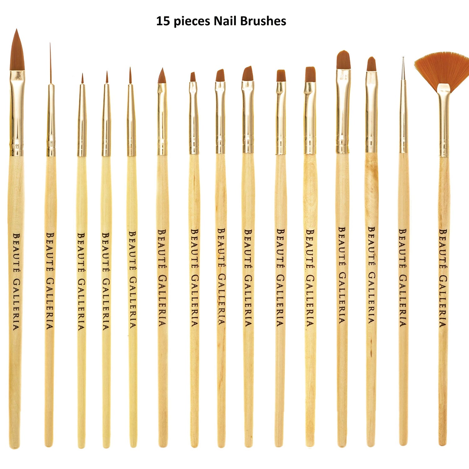 Beaute Galleria Bundle 50 Pieces Nail Art Tool Kit with Pouch - 5 Pieces Dotting Tool Marbleizing Pen (10 Sizes), 15 Pieces Acrylic Gel Detailing BEAUTÉ GALLERIA