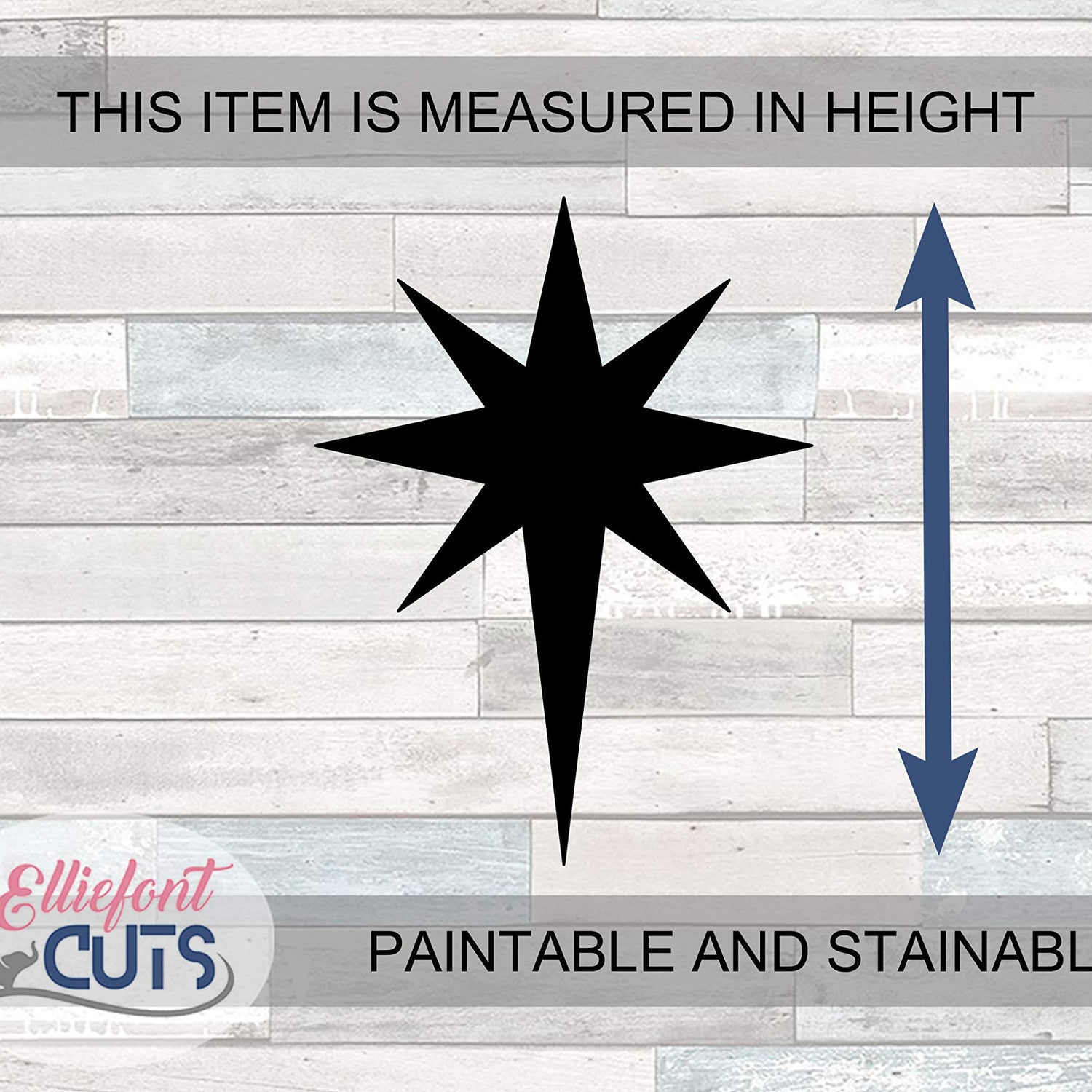 Bethlehem Star Wood Cutouts for crafts, Laser Cut Wood Shapes 5mm thick Baltic Birch Wood, Multiple Sizes Available Elliefont Styles