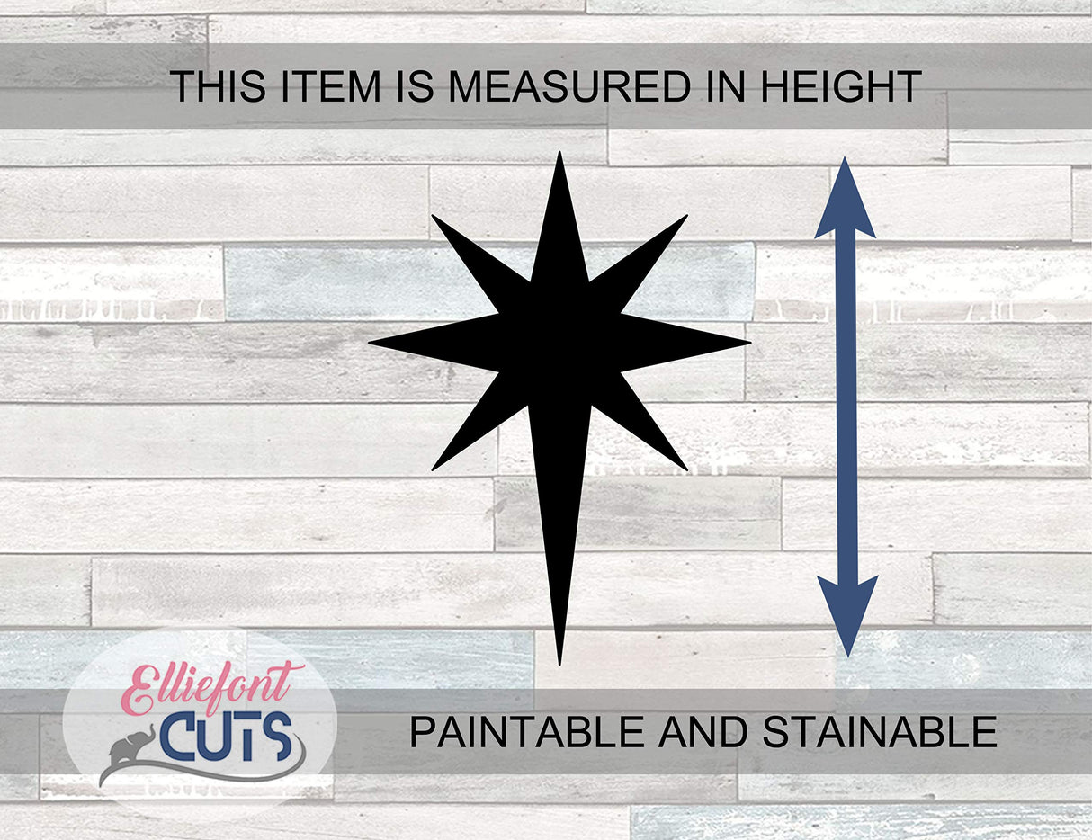 Bethlehem Star Wood Cutouts for crafts, Laser Cut Wood Shapes 5mm thick Baltic Birch Wood, Multiple Sizes Available Elliefont Styles