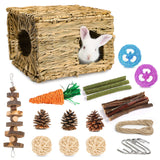 PStarDMoon Bunny Grass House-Hand Made Edible Natural Grass Hideaway Comfortable Playhouse for Rabbits, Guinea Pigs and Small Animals to Play,Sleep PStarDMoon