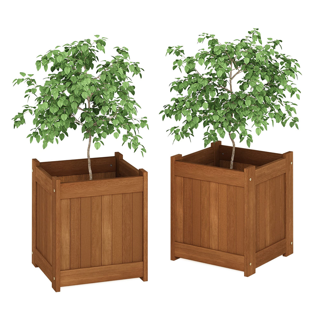 Furinno 2-FG16450 Tioman Hardwood Flower Box, Two-Pack, Natural Furinno