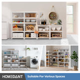 HOMEDANT 5 Tier Laminated White Metal Shelving Unit Adjustable Garage Storage Utility Rack Heavy Duty Shelves Organization Multipurpose Shelf HOMEDANT