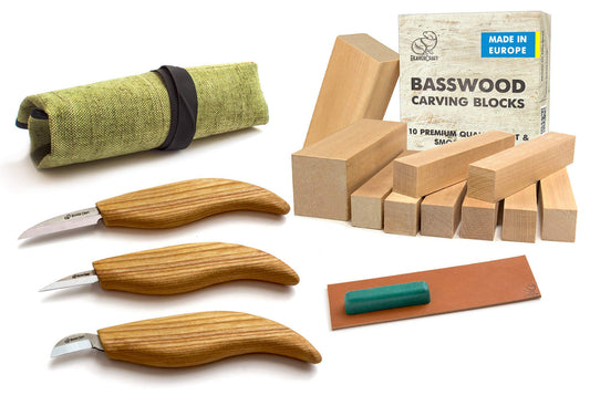 BeaverCraft Whittling Wood Carving Kit S15 Basswood Carving Blocks Set BW10 Wood Carving Tools Set Balsa Wood Blocks