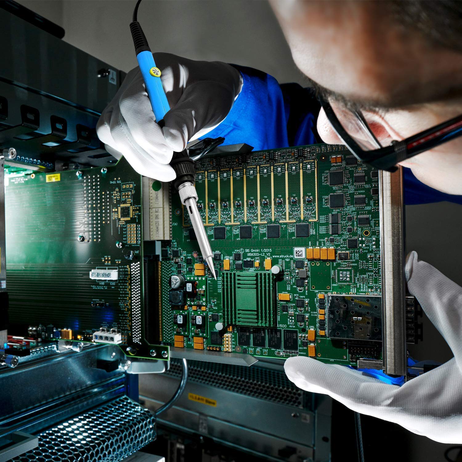 9-in-1 Soldering Kits, [Upgraded] 60W Adjustable Temperature Welding Tool with ON-Off Switch, 5pcs Soldering Iron Tips, Solder Wire, Y Type Soldering SREMTCH