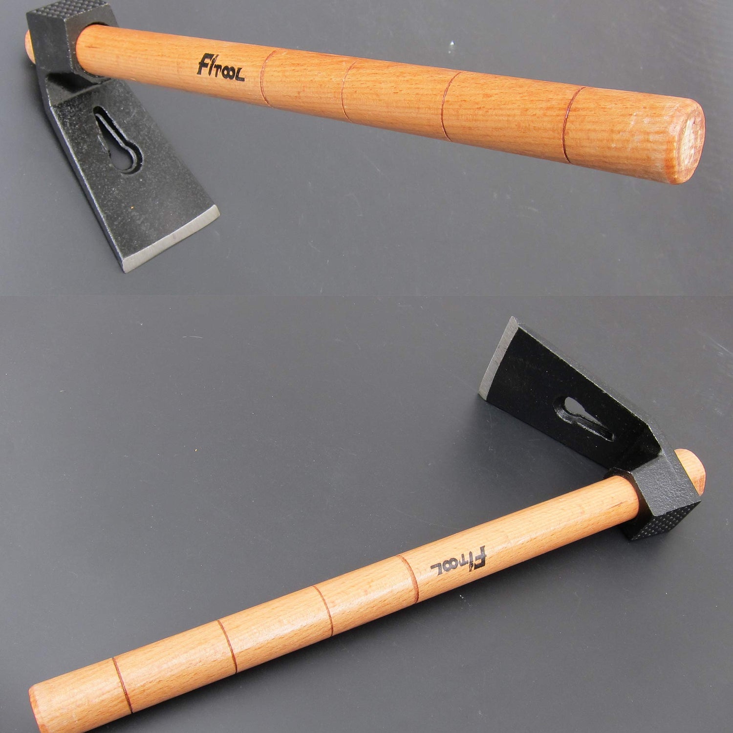 Forged Woodworking Hammer, Woodcarving Straight Adze, Axe with Claw Hammer, Adze Hammer 1.7LB FITOOL