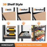 HOMEDANT 28"W x 12.3"D x 59.5"H 5-tier Metal Shelving Unit Adjustable Garage Storage Utility Rack Heavy Duty Shelves Organization Multipurpose Shelf HOMEDANT