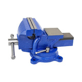 HFS (R) 5" Heavyduty Bench Vise Anvil Forged.360 Swivel Locking Base Desktop Clamp (16LBS), FS Blue Design HFS