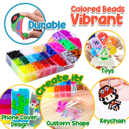 FUNZBO 5200 5mm Fuse Beads Kit - 24 Colors | 45 Patterns, Toys, Kids Crafts for Girls Ages 8-12, Arts and Crafts for Kids Ages 6-8, Gifts for Girls