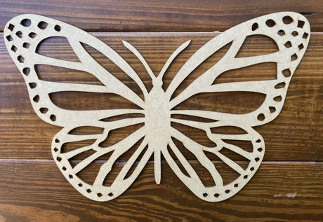12 inch Monarch butterfly - Wood Cutout, Unfinished Wood Blanks, DIY Craft Embellishment, Laser Cut Tak n Stik