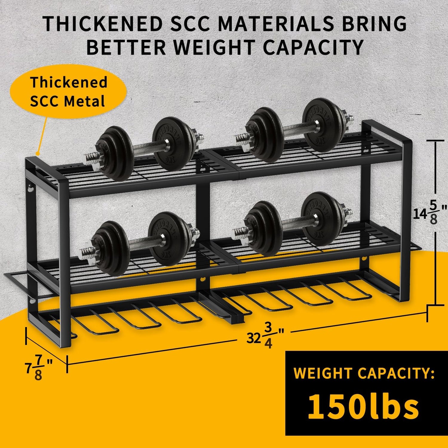 SOYEEZE Power Tool Organizer & Storage Wall Mount - Heavy Duty Metal 8 Drill Holder, 3 Layer Premium Garage Utility Power Tool Rack &Tool Shelf，Great SOYEEZE