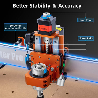 FoxAlien Masuter Pro CNC Router Machine with 40x80cm Extension Kit for Working Area Extend - WoodArtSupply