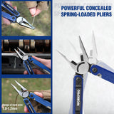 WORKPRO 18-in-1 Multi Tool Pliers, Stainless Steel EDC Multitool with Pocket Knife, 2 Safety Locks, Belt Clip and Oxford Pouch, Multipurpose Utility WORKPRO