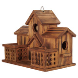 MIXUMON Bird Houses for Outside with Bird Feeder, Outdoor 3 Hole Bird House Room for 3 Bird Families Bluebird Finch Cardinals Hanging Birdhouse for MIXUMON
