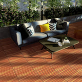 Solid Wood Interlocking Flooring Tiles (Pack of 10, 12" x 12"), Solid Wood Deck Tiles Interlocking, Patio Tiles Outdoor Interlocking Waterproof All LOAQUA