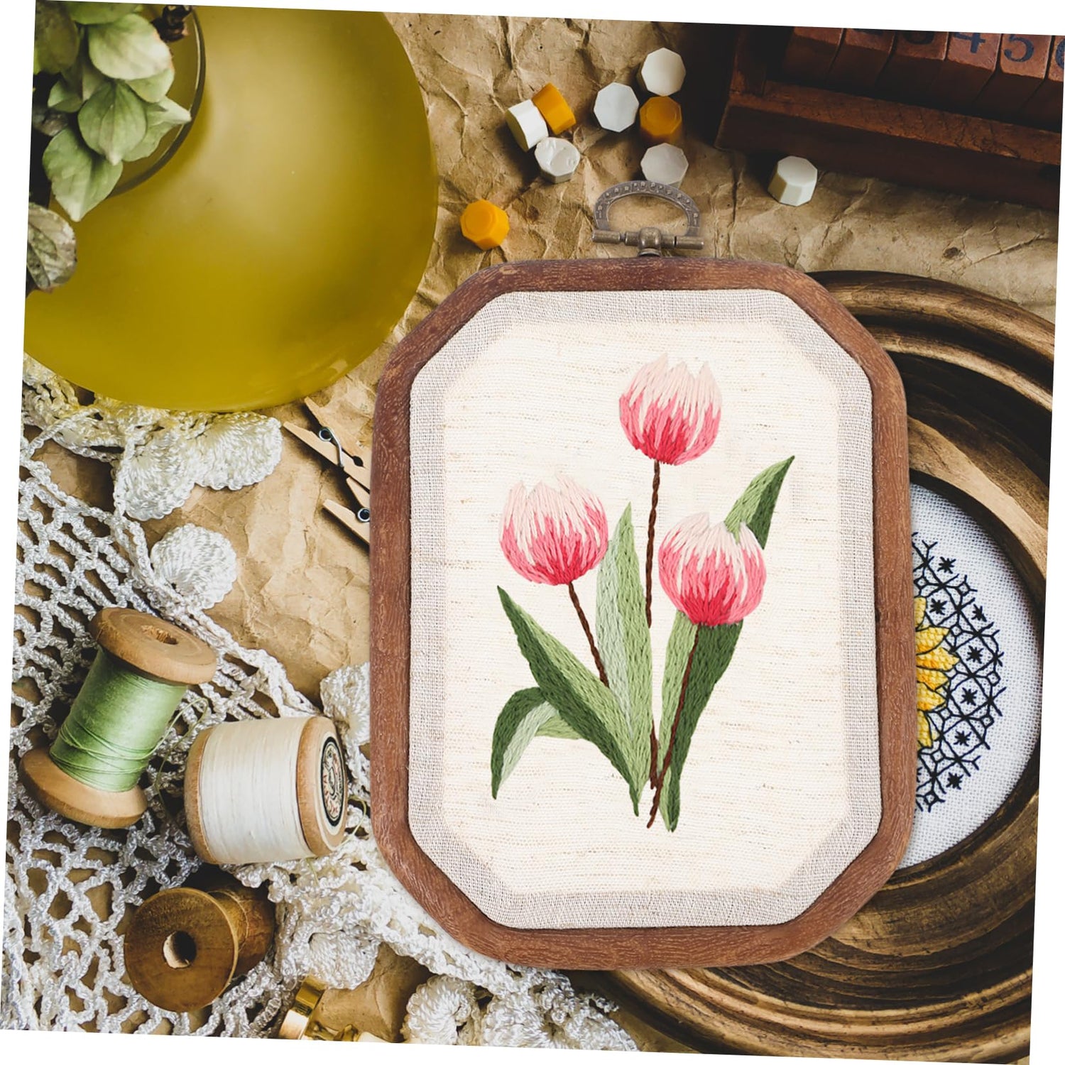 STOBOK 1 Set Cross Stitch Kit Embroidery Threads Embroidery Kit Unfinished Embroidery Crafts Embroidery Floss Kit Plant Cross Stitch DIY Patterns STOBOK