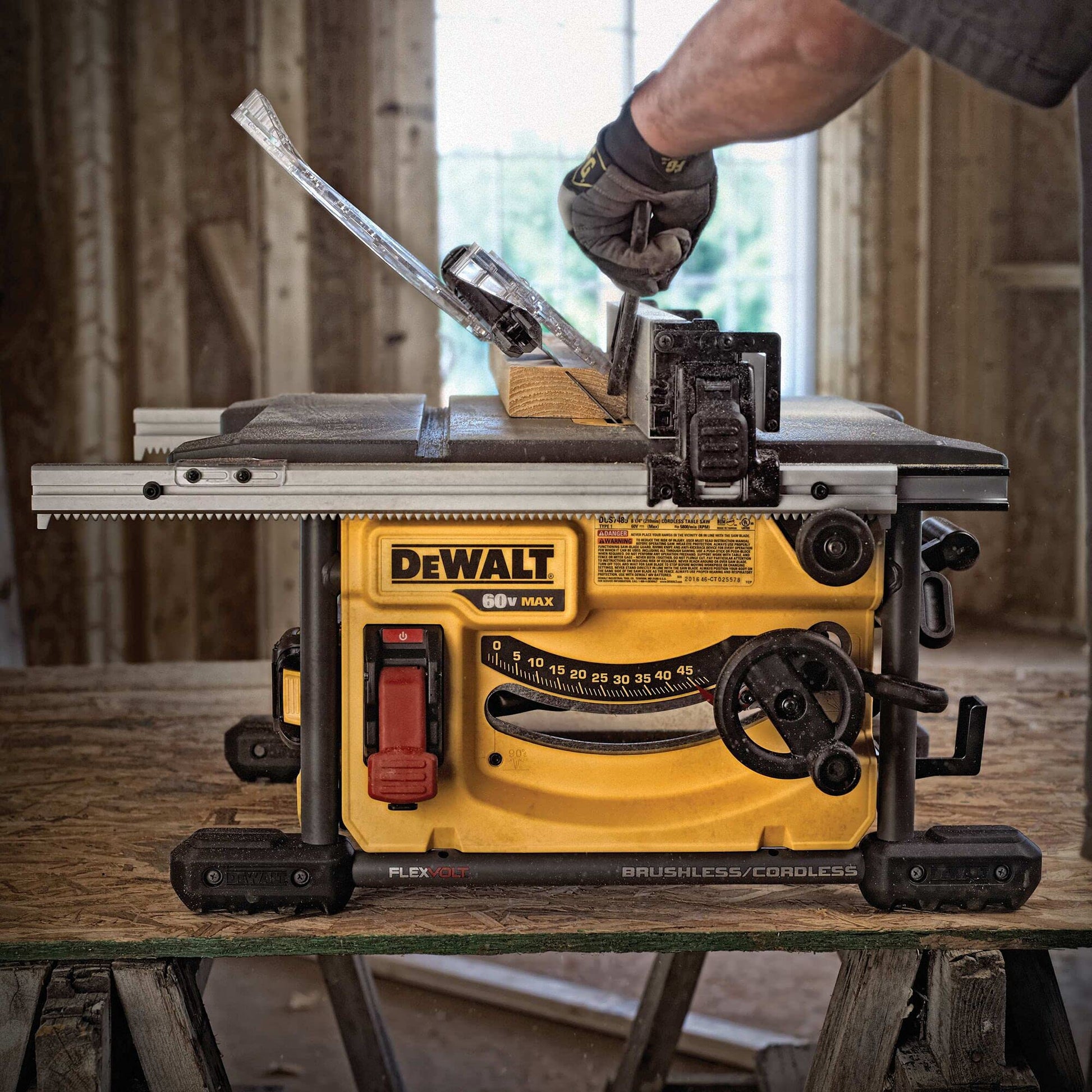 DEWALT FLEXVOLT 60V MAX* Table Saw, 8-1/4-Inch (DCS7485T1) - WoodArtSupply