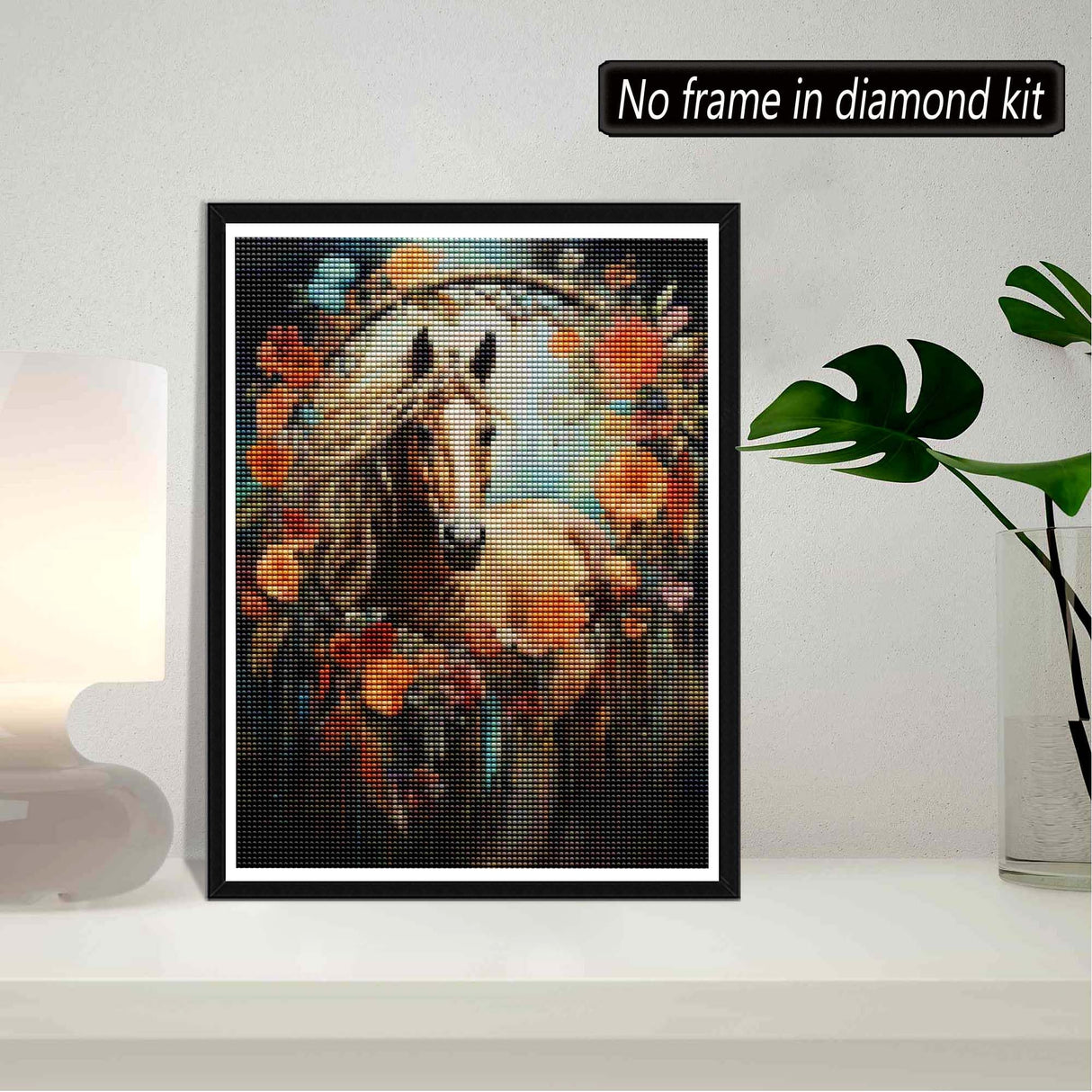 SKRYUIE 5D Diamond Painting Kits Horse for Adult Full Round Drill, DIY Paint with Diamonds Art Crystal Embroidery Cross Stitch Art Craft Wall Office SKRYUIE