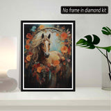 SKRYUIE 5D Diamond Painting Kits Horse for Adult Full Round Drill, DIY Paint with Diamonds Art Crystal Embroidery Cross Stitch Art Craft Wall Office SKRYUIE