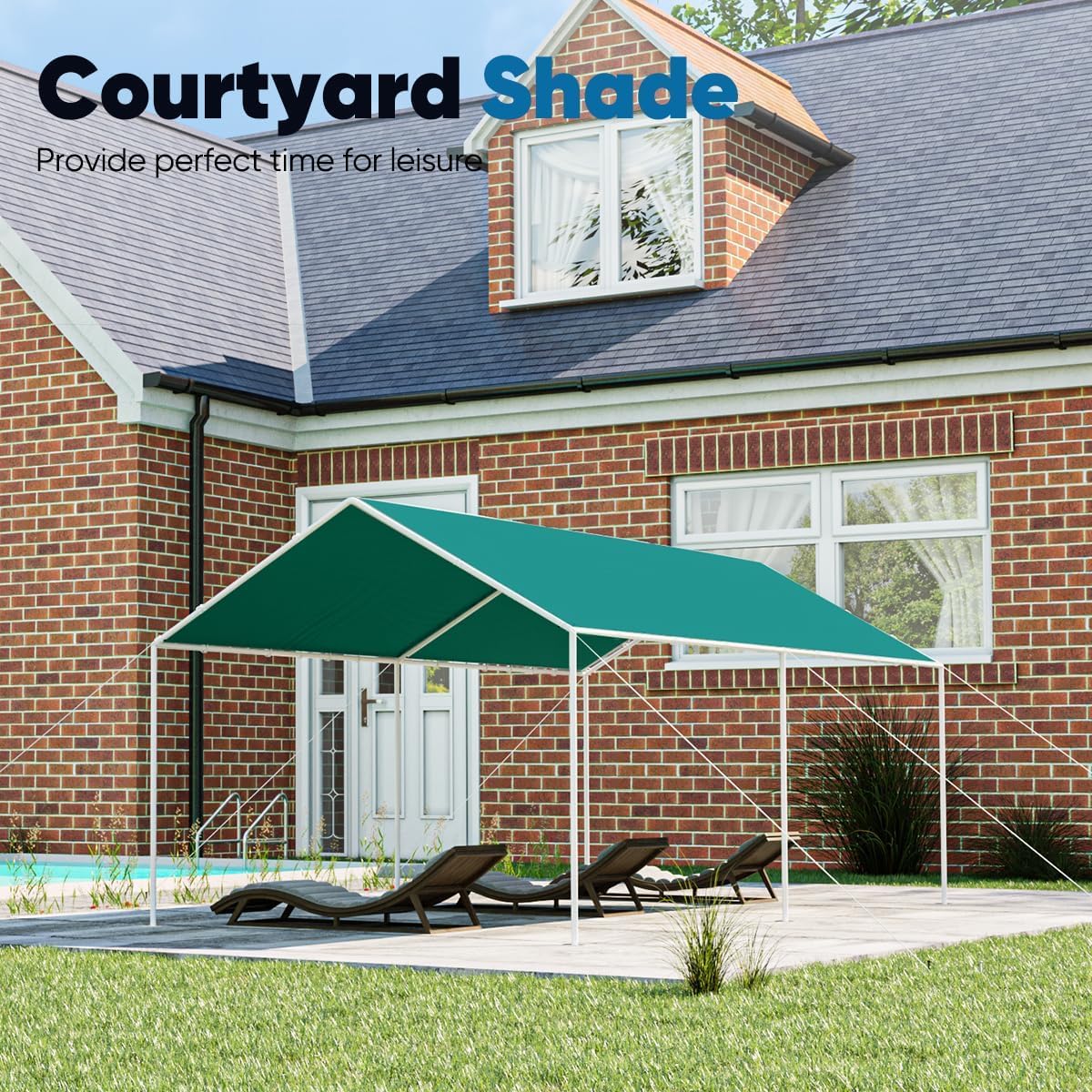 Quictent 10'X20' Heavy Duty Carport Car Canopy Carport Tent Car Shelter Canopy Outdoor Carport Canopy Boat Shelter-Green Quictent