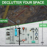 RELIANCER PVC Slat Wall Panels,4ft by 8ft (32 sqft) Garage Wall Organizer Storage System,Interlocking Slatwall Paneling Sheets,Workshop Slatwall RELIANCER