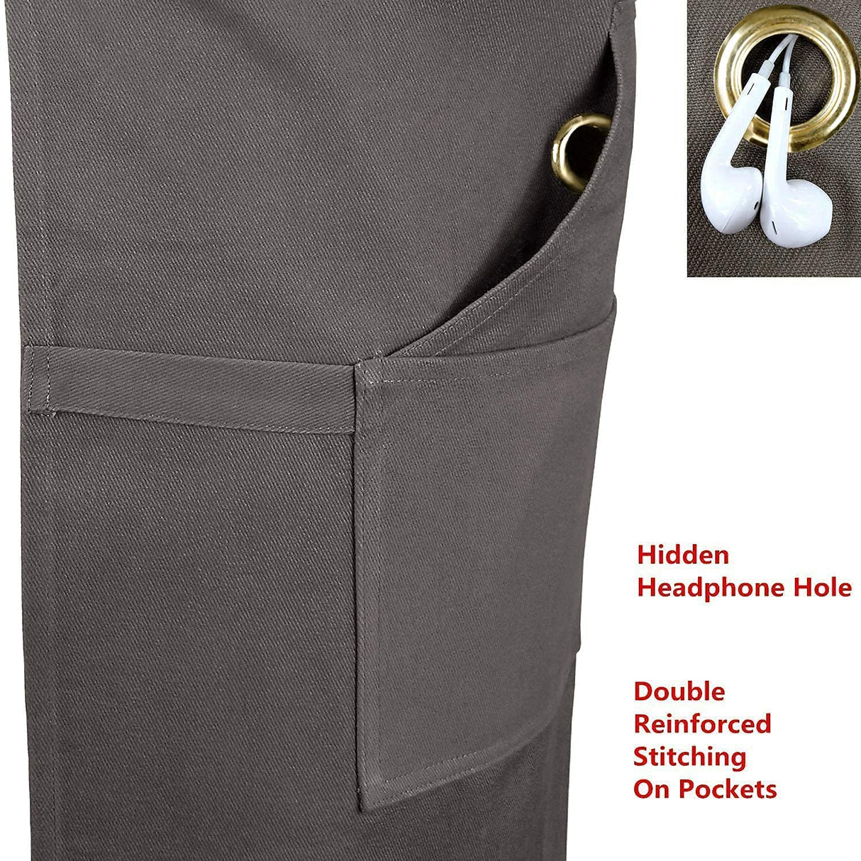 Sturdy Thick Professional Artist Apron, Cross Back + Fasten/Quick Release Buckle + 6 Pockets with 1 Zipper Pocket + 2 Towel Loops For Artist Kitchen, Aiden Brothers