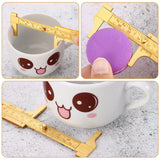 Konohan 2 Pcs Brass Vernier Caliper Pocket Caliper Handy Caliper Measuring Mini Tool Double Scale Sliding Gauge Metal Pocket Ruler for Bead Wire Konohan
