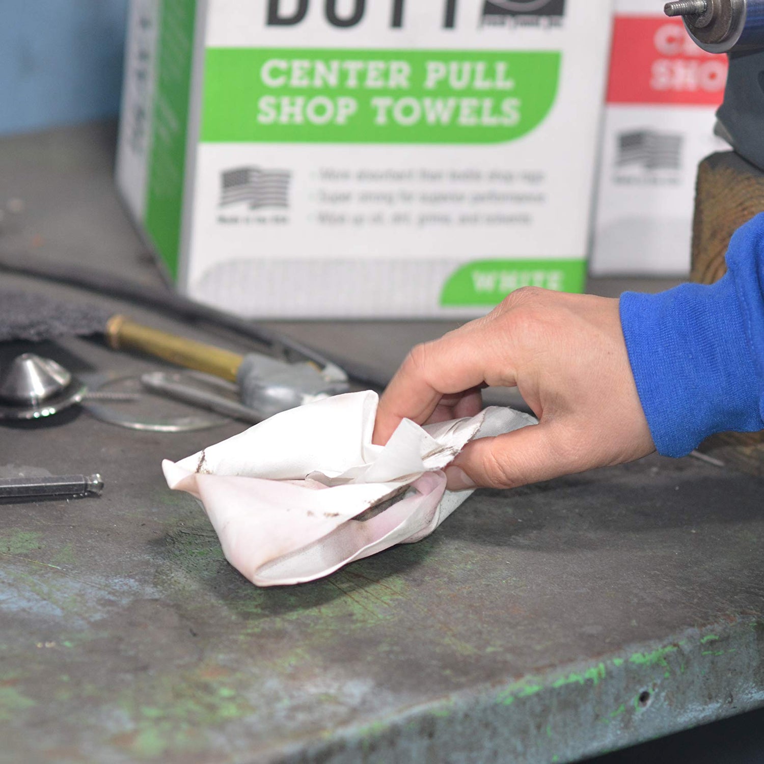 Fresh Towel Heavy Duty Center Pull Shop Towel Rags for Cleaning- (1 Box of 160 Sheets) Disposable Cleaning Towels - 9 x 12 inches - FT800 (White) Fresh Towel, Inc.