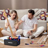 WORKPRO 10" Wide Mouth Utility Tool Bag with Zipper, Heavy Duty Tool Storage Bag, Multipurpose Zipper Tool Pouch Tote Bag for Organizer 3-pack WORKPRO