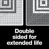 Fiskars Self Healing Cutting Mat for Crafts, Sewing, and Quilting Projects - 18” x 24" Grid - Rotary Fabric Cutting Craft Mat with Ruler Grid - Gray Fiskars