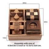BSIRI 4-in-1 Wooden Puzzle Box Set – Challenging 3D Brain Teasers for Adults BSIRI