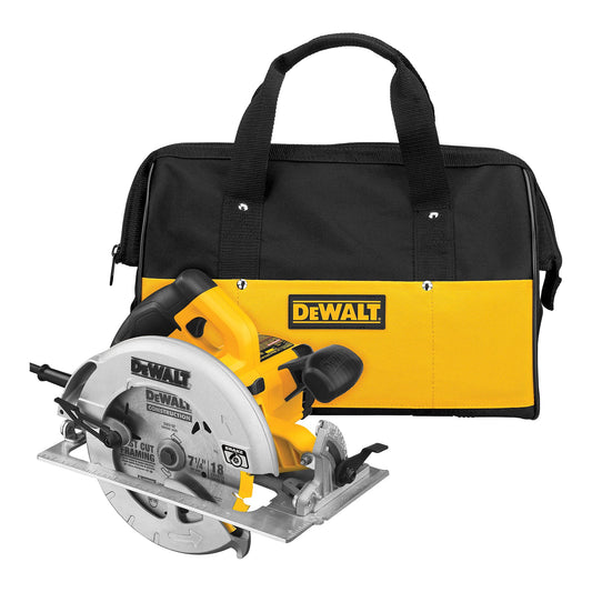 DEWALT Circular Saw, 15 Amp, 57 Degree Bevel, Electric Brake, Corded (DWE575SB) - WoodArtSupply