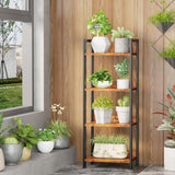 Furologee Rustic 4 Tier Industrial Bookshelf with Removable Drawer Furologee