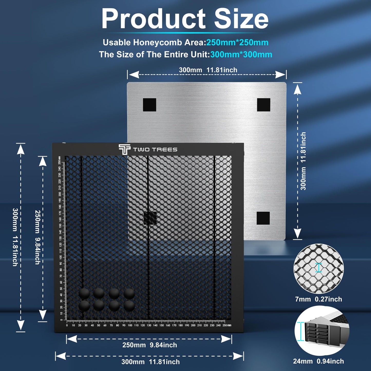 OUYZGIA Honeycomb Laser Bed 300x300mm Steel Honeycomb Working Table for Laser Cutter Engraver, Honeycomb Cutting Table for Laser Cutting Engraving, - WoodArtSupply