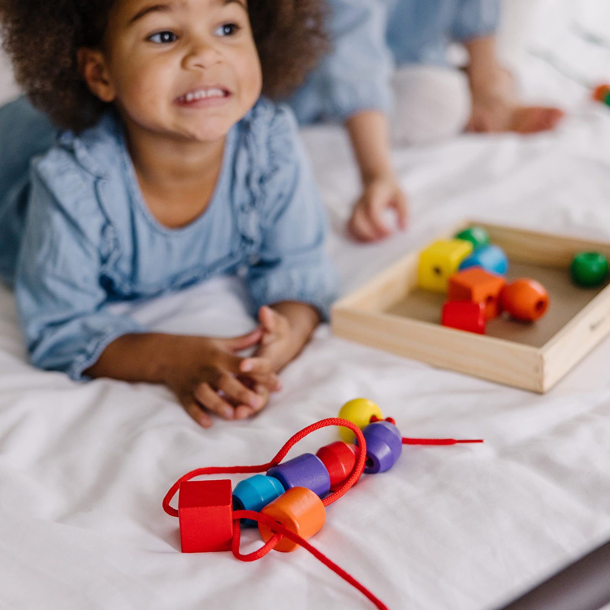 Melissa & Doug Primary Lacing Beads - Educational Toy With 30 Wooden Beads and 2 Laces - Beads For Toddlers, Fine Motor Skills Lacing Toys For - WoodArtSupply