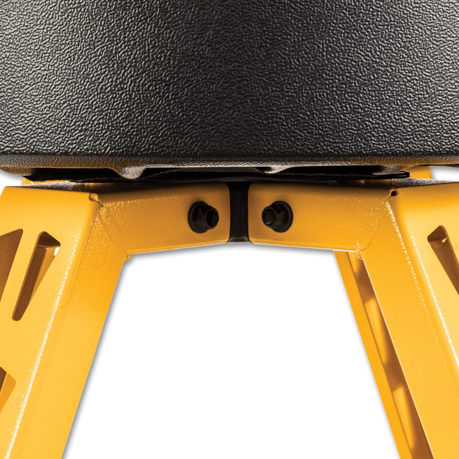 DEWALT Heavy-Duty Metal Stool for Garage and Shop, 360 Swivel Seat, Storage Tray, Padded Rip-Resistant Seat, Steel Frame, Industrial Powder Coating DEWALT