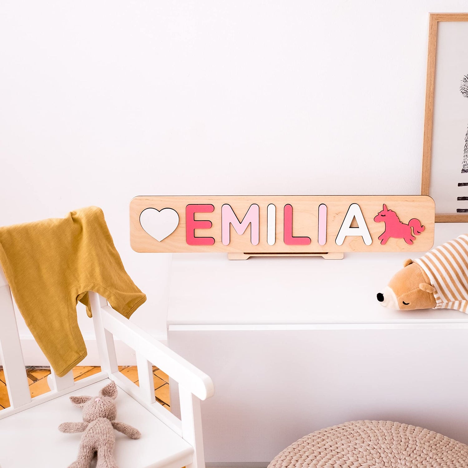 Personalized Wood Name Puzzle Montessori Toys Nursery Decor Customized Puzzle Educational Toys Sensory Toys 1st birthday Girl Gifts Custom Name Generic