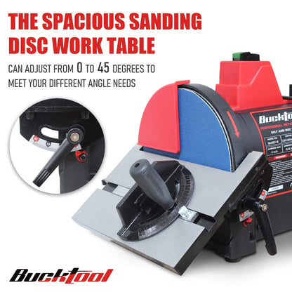 BUCKTOOL Professional Bench Belt Sander for Metal 4 in. x 36 in. Belt and 8 in. Disc Sander with 1HP Direct-drive Motor, BD4802